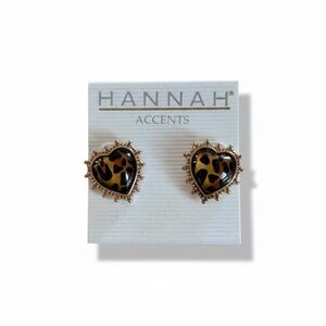 Hannah Accents Leopard Heart Earrings